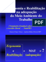 Ergonomia e Reabilitação Na Adequação Do Meio Ambiente Do Trabalho