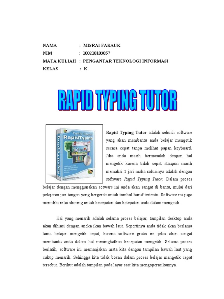 Rapid Typing Tutor | PDF