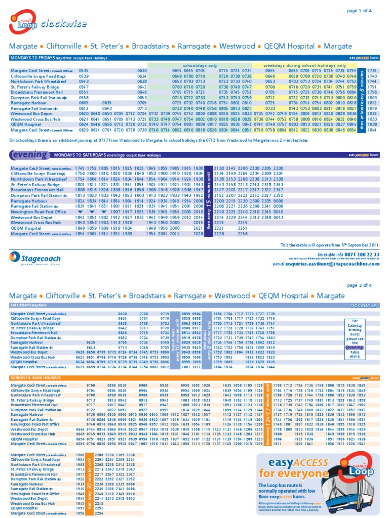 Margate To Thanet Loop Bus Route Map Pdf