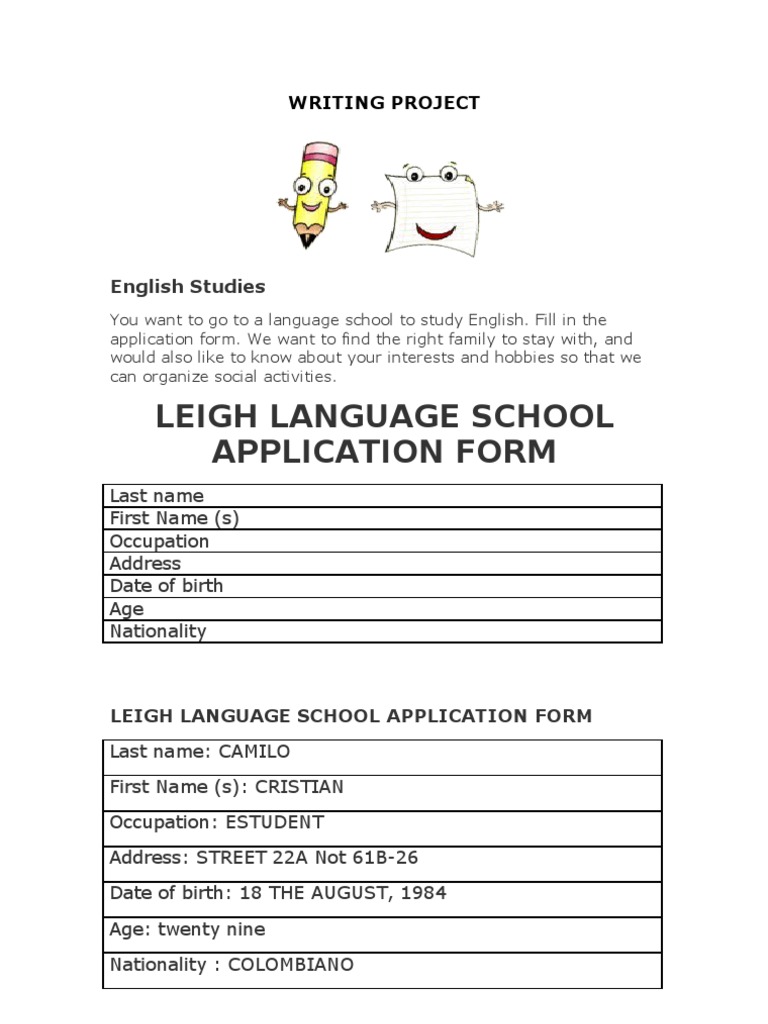 English School Application Guide | PDF