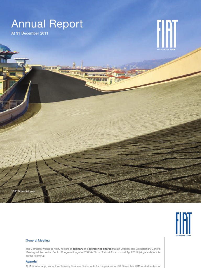 Fiat AnnualReport 2011 ENG | PDF | Chrysler | Dodge