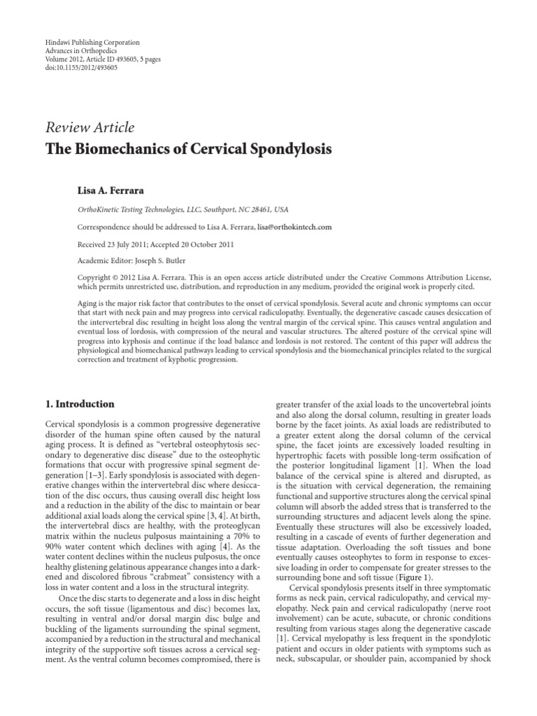 Cervical spondylosis thesis picture