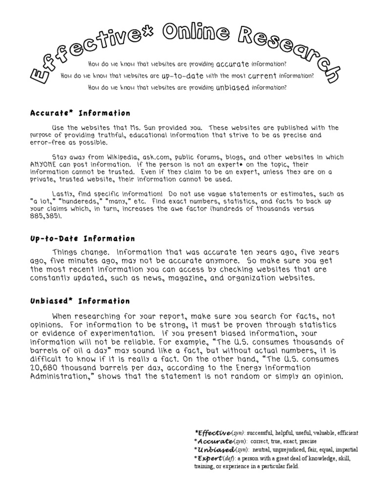 Finding Accurate, Unbiased Info Online | PDF | Bias | Expert