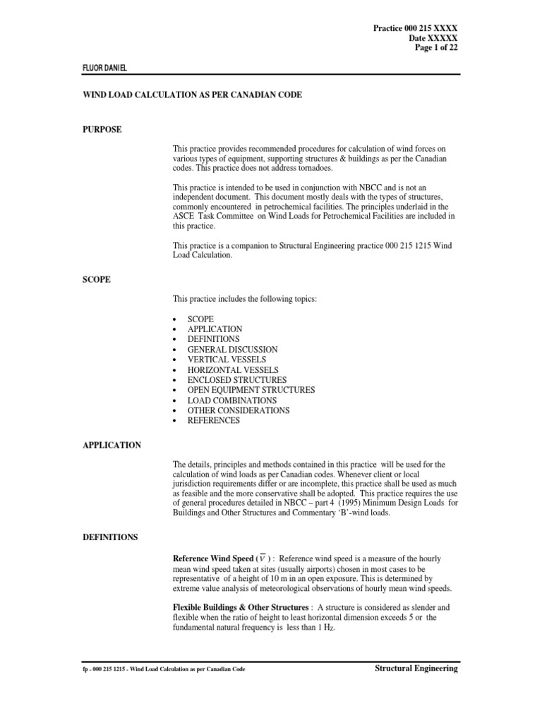 Wind Load Calculation As Per Canadian Code | PDF | Pressure | Wound