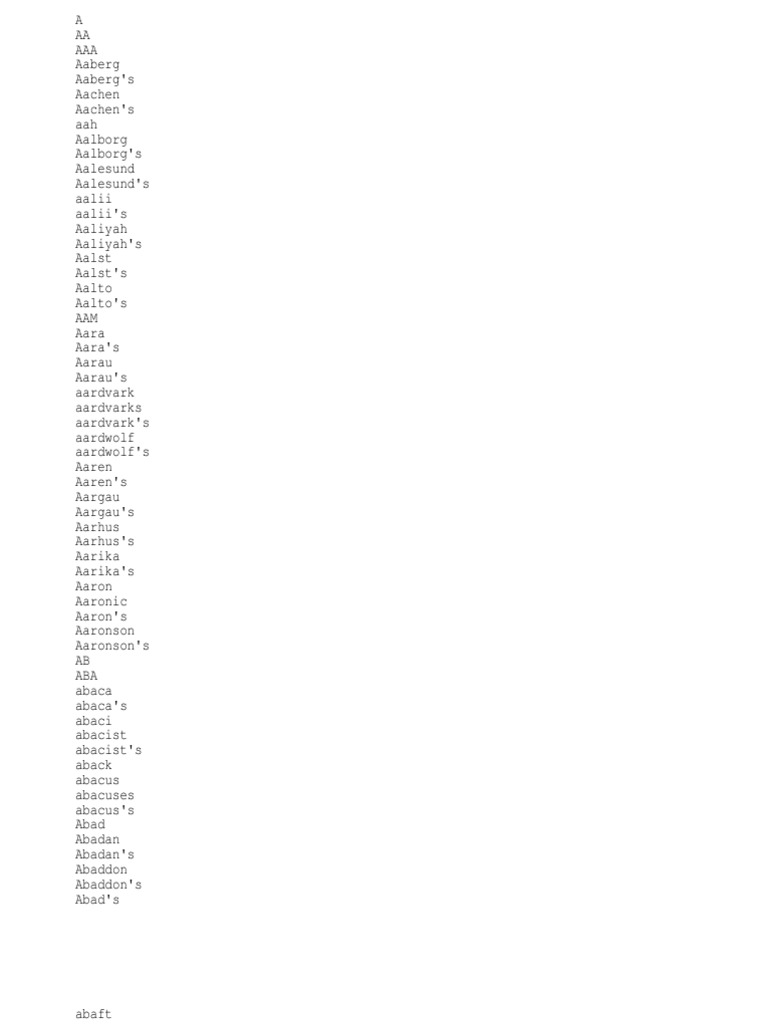 Words - 
