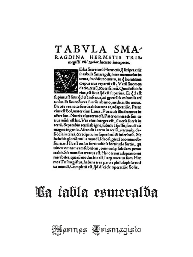 Tabla Esmeralda Hermes Trismegistus Religión y creencia