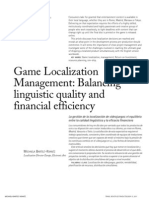 Game Localization Management. Balancing linguistic quality and financial efficiency