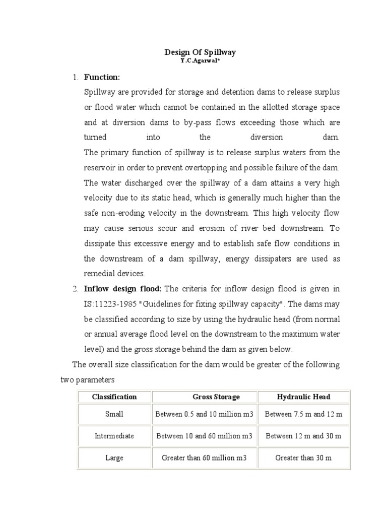 Spillway Design and Capacity Guidelines | PDF | Spillway | Dam