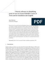 The use of deictic reference in identifying point of view in Grazia Deledda’s Canne al Vento and its translation into English