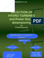 Selection of Turbines and Power House Dimesioning