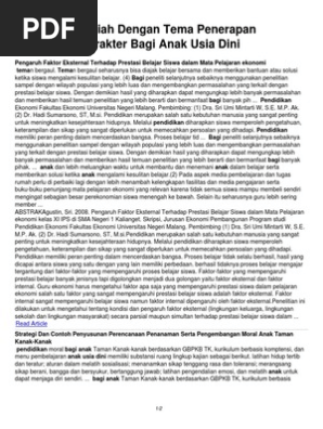 Karya Tulis Ilmiah Dengan Tema Penerapan Pendidikan Karakter Bagi Anak Usia Dini