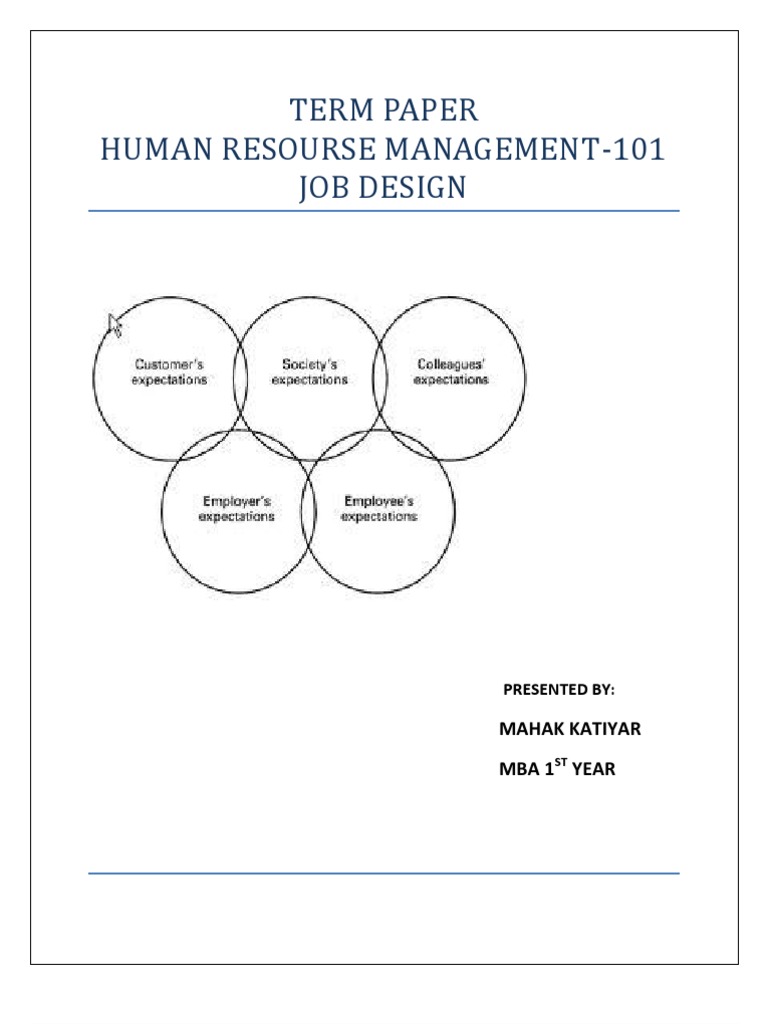 Job Design in Human Resource Management | PDF