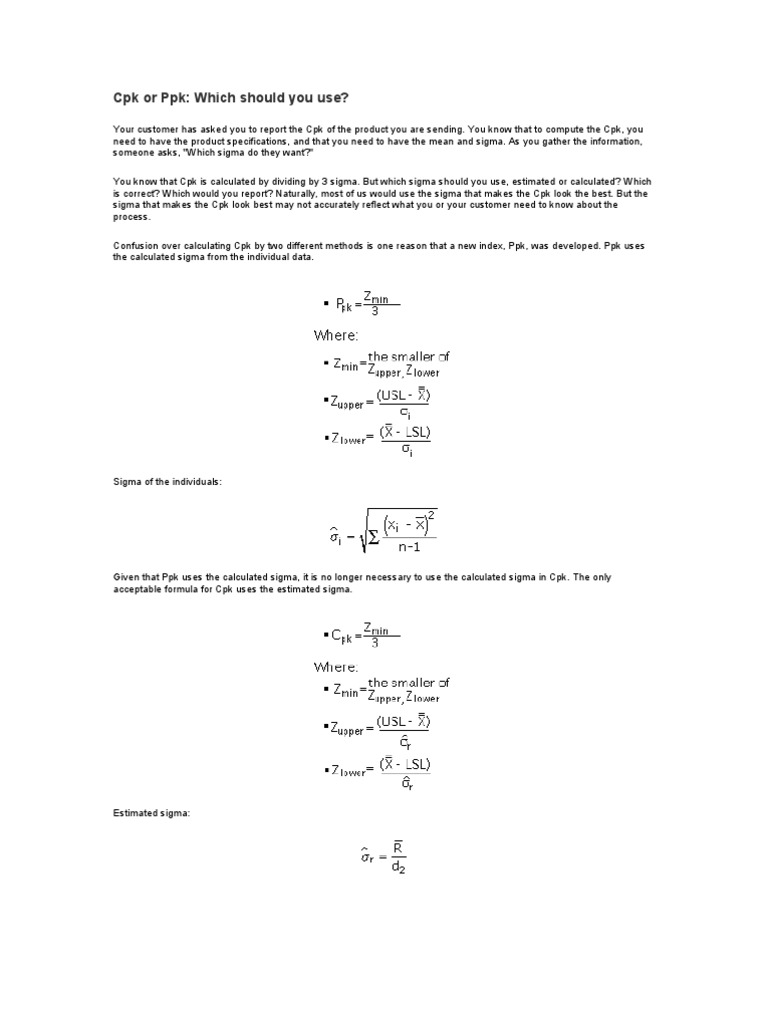 Articles Cpk Ppk Pdf Standard Deviation Mean
