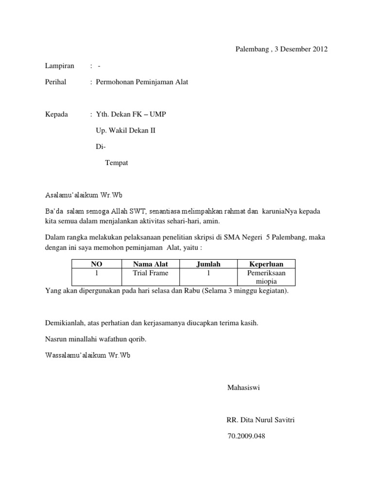 Contoh Surat Permohonan Peminjaman Alat Berat Contoh Soal