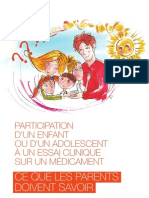 Brochure - Participation d'un enfant ou d'un adolescent à un essai clinique sur un médicament