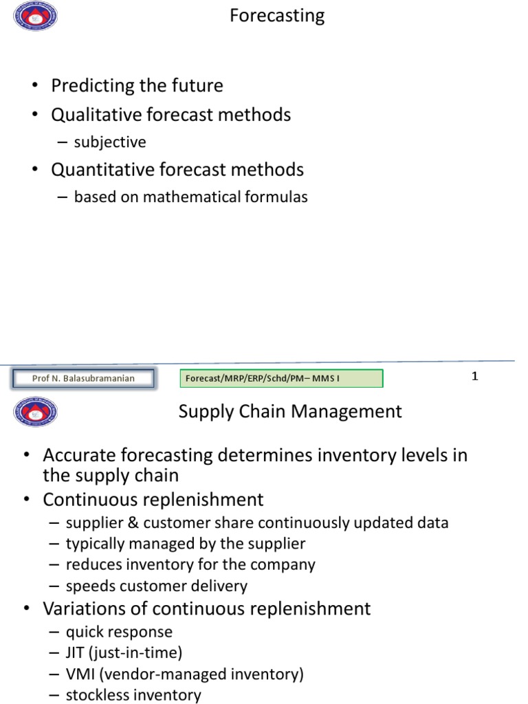 Effective Forecasting Methods in SCM | PDF | Forecasting | Inventory