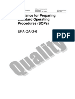 Guidance For Preparing Standard Operating Procedures (Sops) : Epa Qa/G-6
