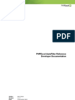PHPExcel AutoFilter Reference Developer Documentation