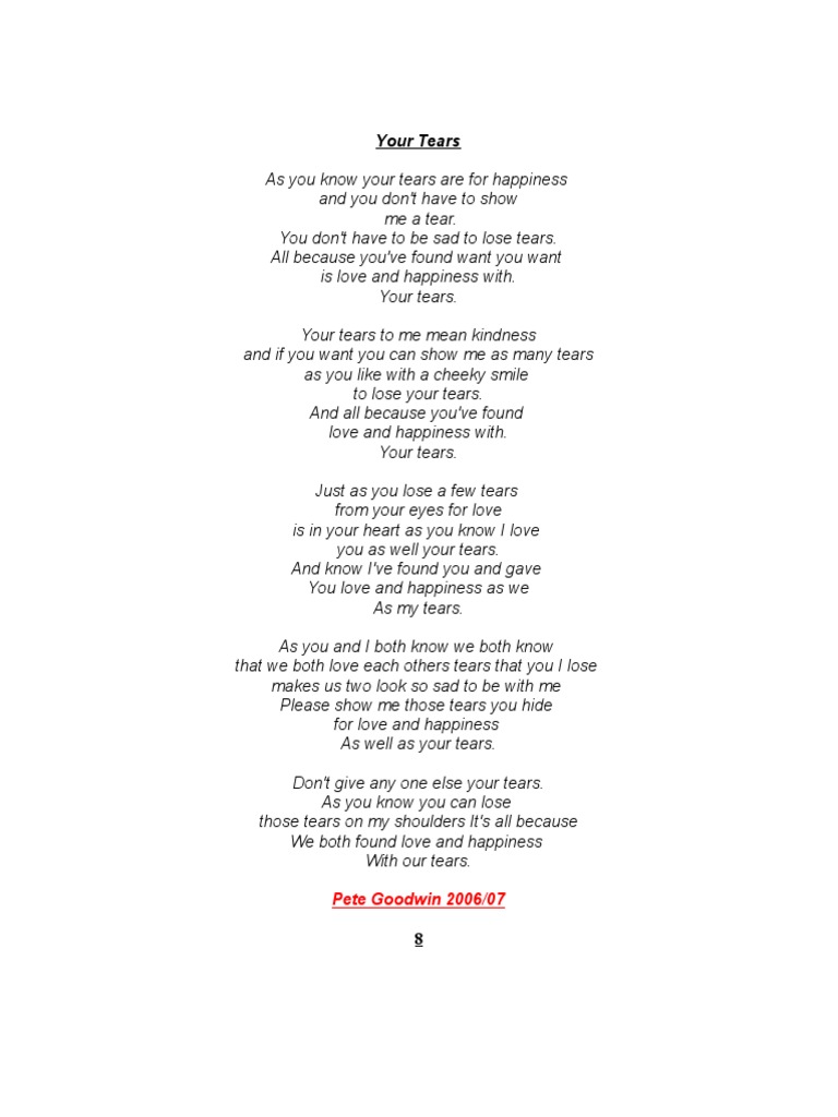 The Meaning of Tears in Love | PDF