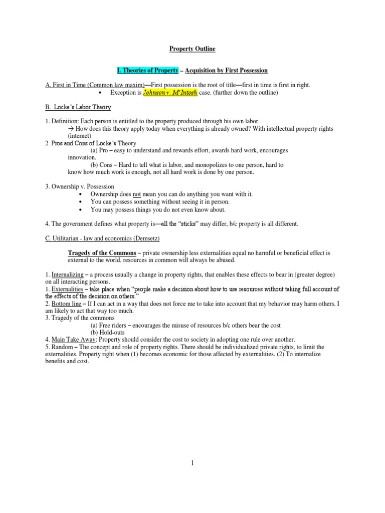 Property Acquisition Theories Explained | PDF | Concurrent Estate ...
