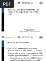 Australian Performance Based Budgeting (PBB) - An Outline of The Steps Taken Over Several Years