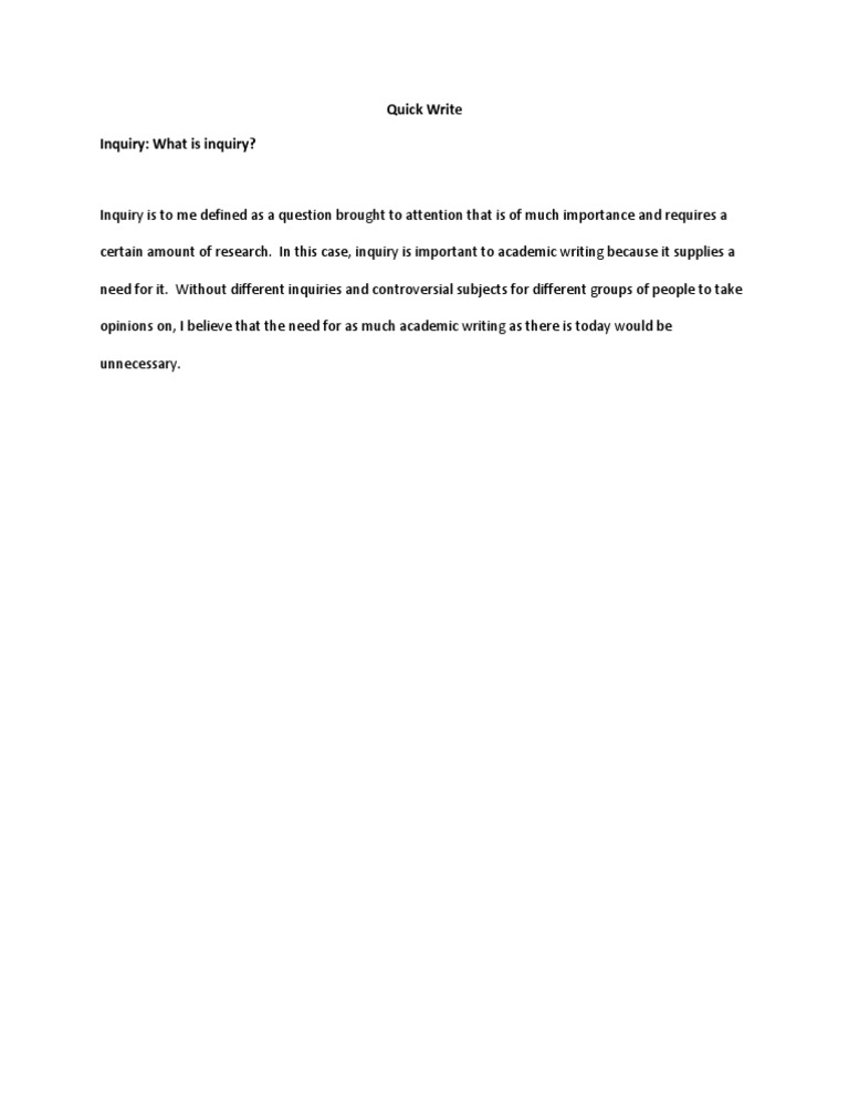 Understanding Inquiry in Academic Writing | PDF