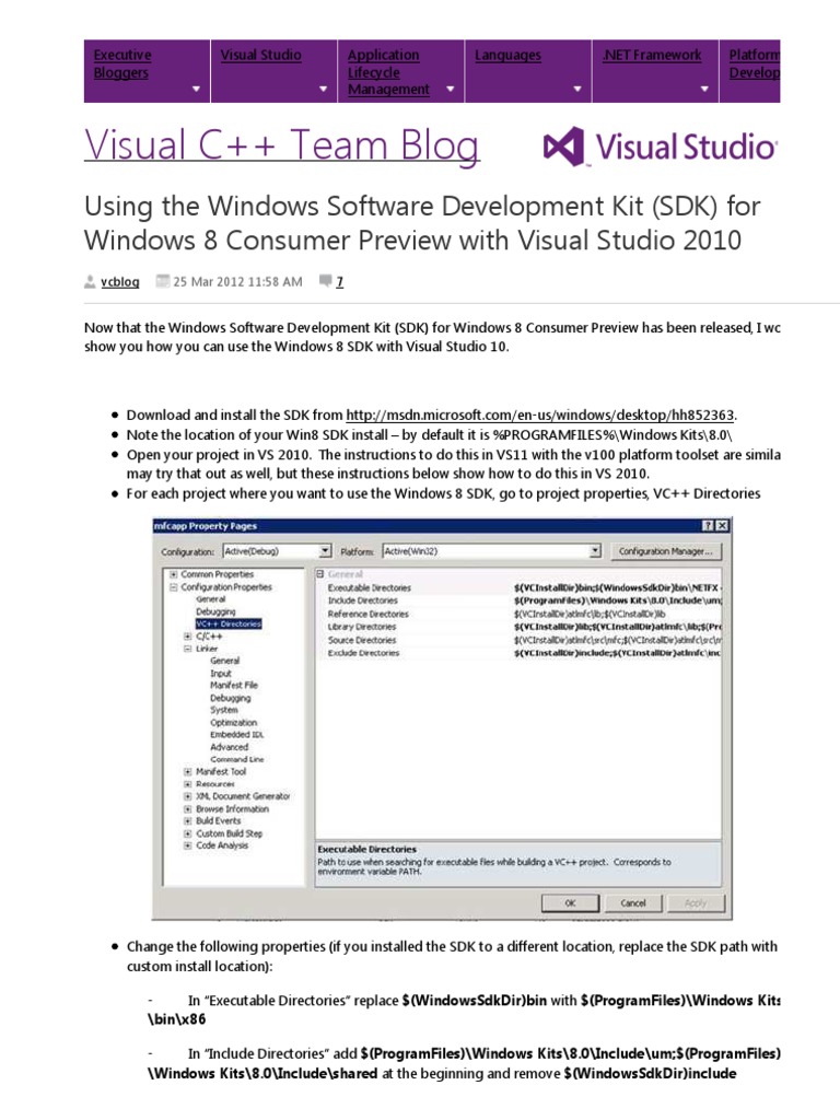 Using The Windows SDK For Windows 8 With Vs C++ 2010 | PDF | Microsoft ...