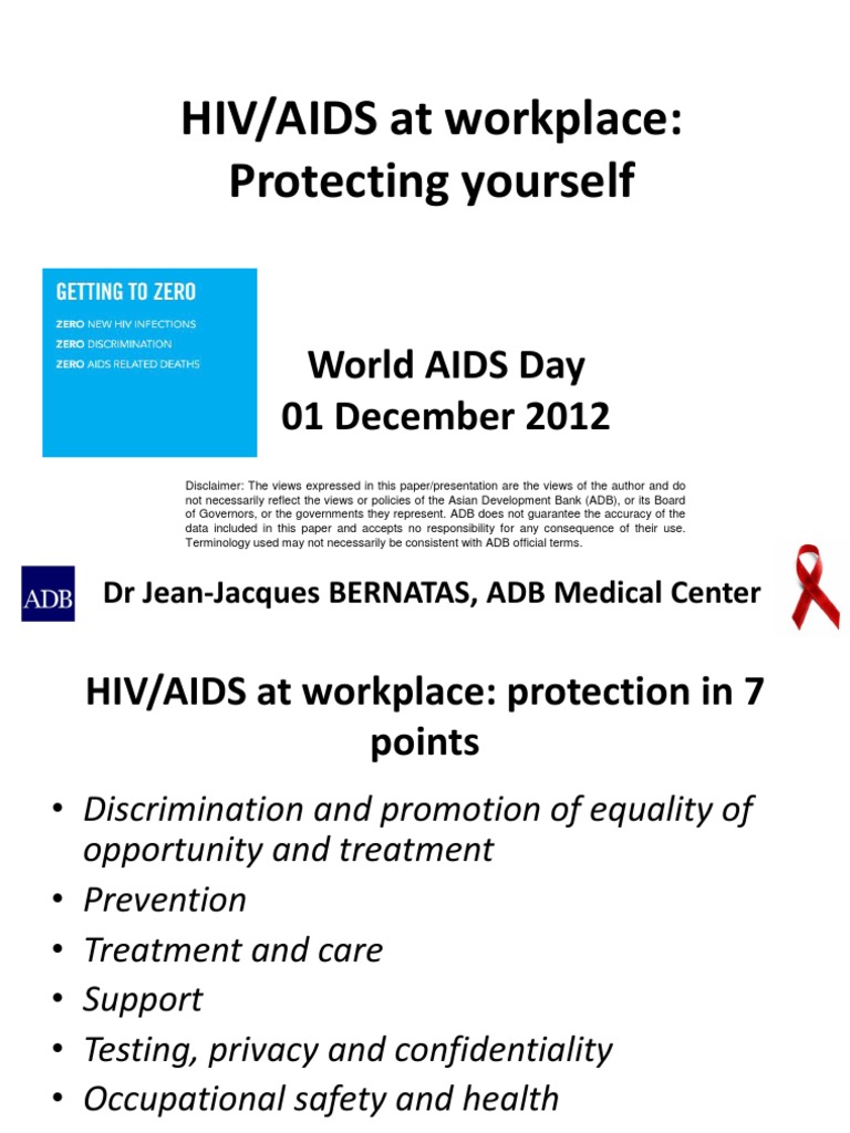 PRESENTATION: HIV/AIDS in The Workplace | PDF | Hiv/Aids | Chronic ...