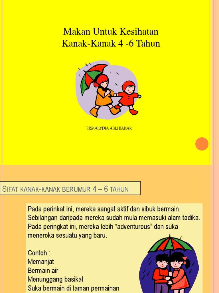 Pemilihan Penyediaan Makanan Seimbang Kanak Kanak 4 Hingga 6 Tahun Prasekolah Pdf