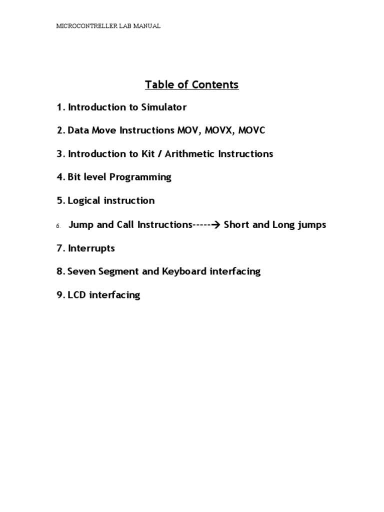 Microcontroller Lab Manual PDF Instruction Set Computing