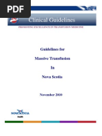 Guidelines and Toolkit For Massive Transfusion in Nova Scotia