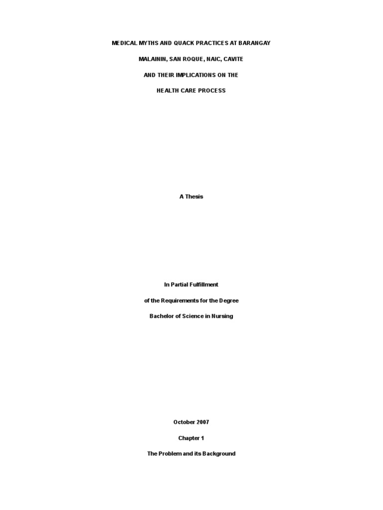 Thesis Sample PDF Alternative Medicine Statistics