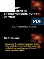 Inventory Management in Entrepreneurs Point of View: A.A. Mohamed Faisal
