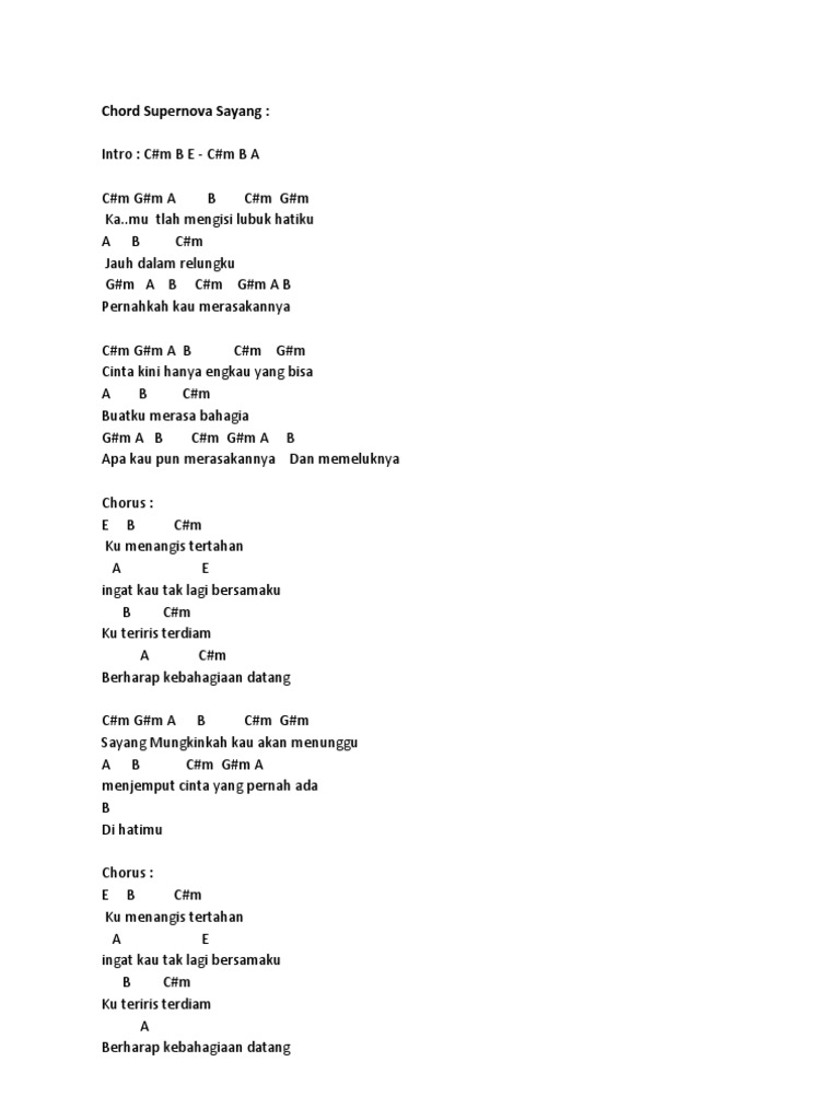 Chord Supernova Sayang