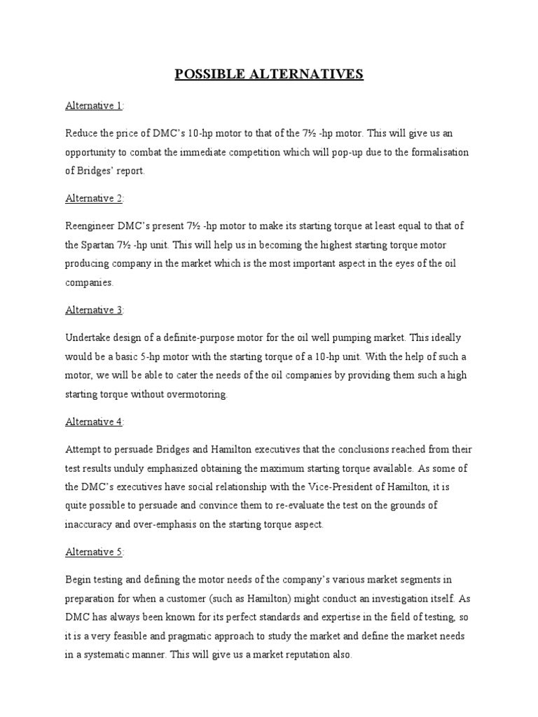 Dominion Motors Analysis PDF Market (Economics) Cost