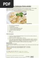 Espaguete à Carbonara
