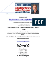 2013 Ballot Order For Aurora 9th Alderman