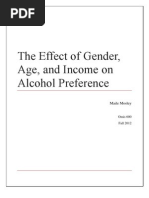 Download The Effect of Gender Age and Income on Alcohol Preference by Maile Mosley SN115477639 doc pdf