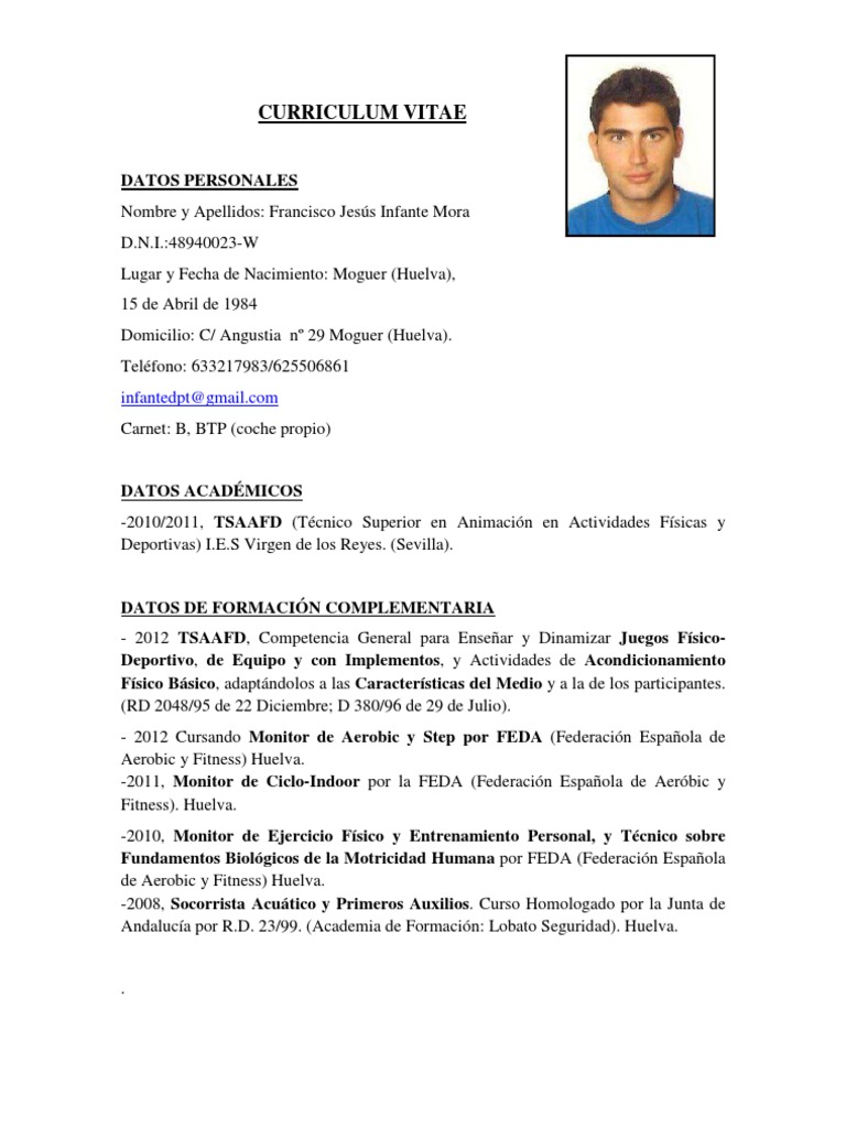 Deportes curriculum vitae 08 image