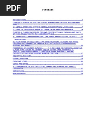 Category Of Voice In English Kyrgyz And Russian Languages Verb Perfect Grammar