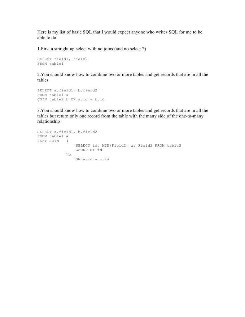 SQL TEst | PDF