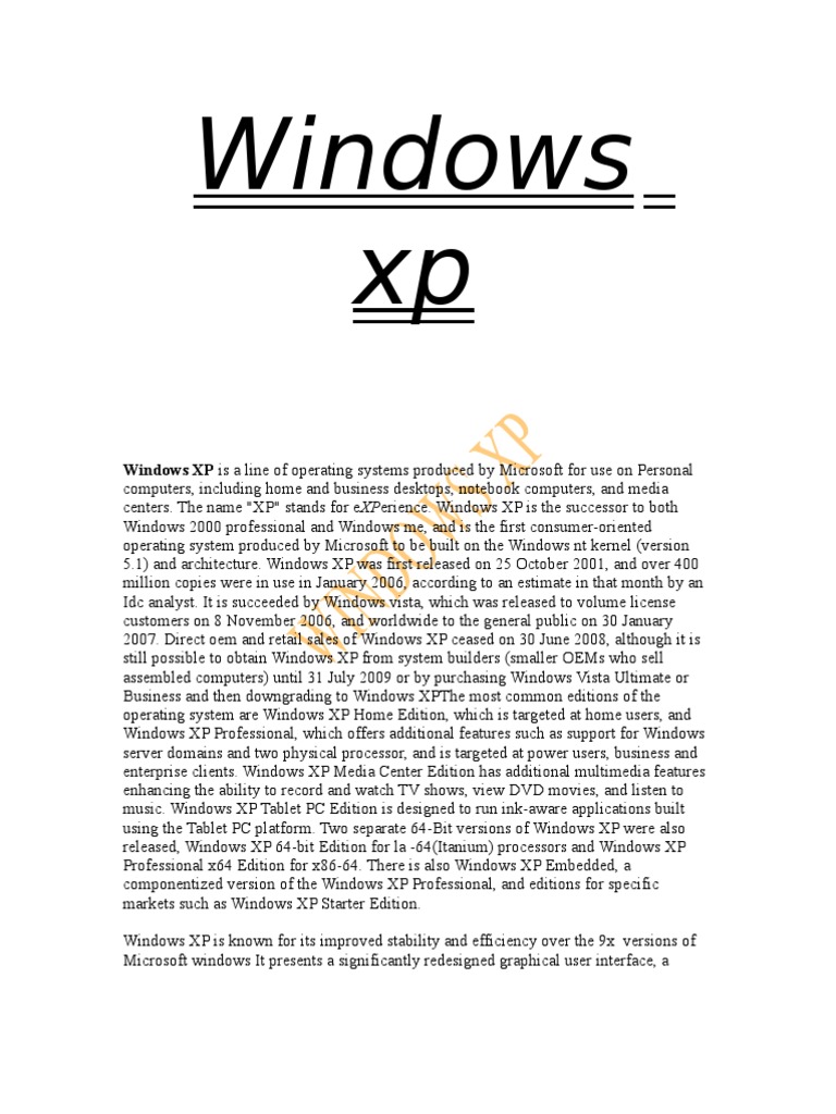 Windows XP | PDF | Windows Xp | Microsoft Windows
