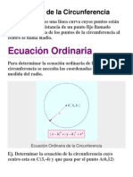 Ecuaciones de La Circunferencia