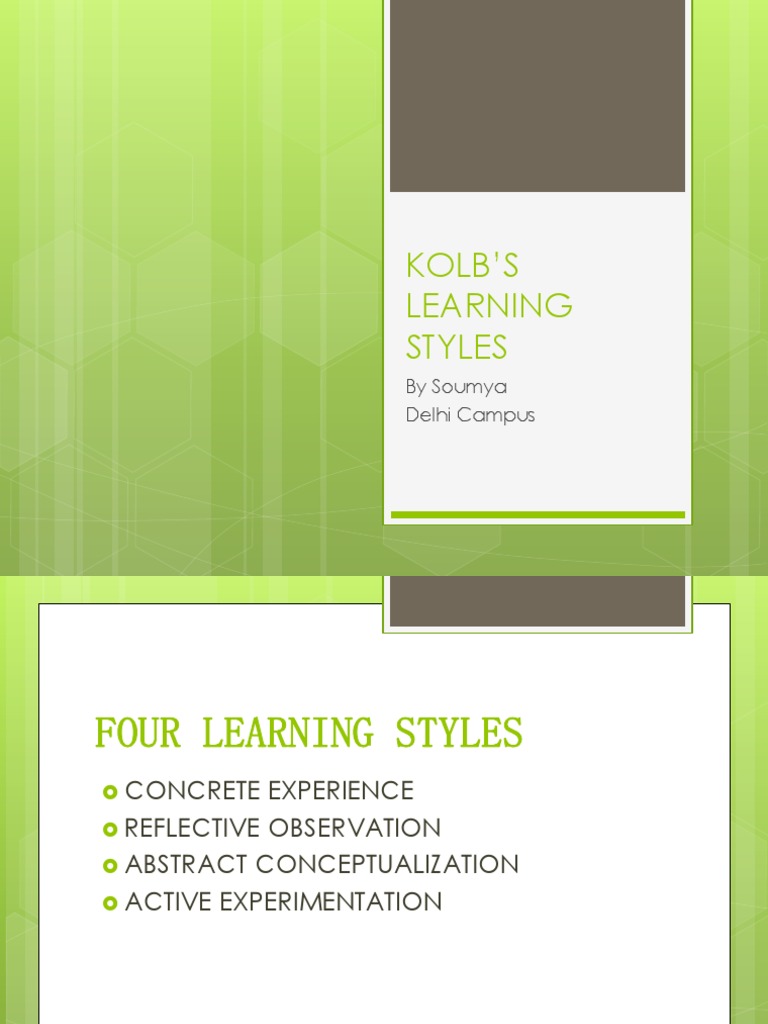 Lesson26-Kolb's Learning Styles | PDF