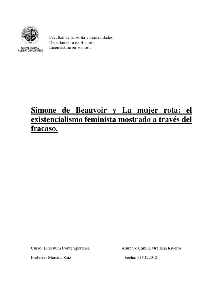 La Mujer Rota - Simone de Beauvoir | PDF | Simone de Beauvoir ...