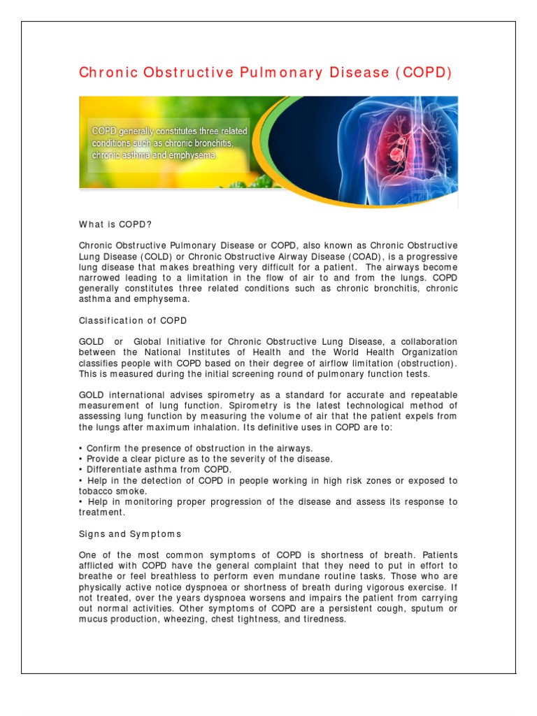 Chronic Obstructive Pulmonary Disease (COPD) | PDF