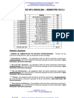 Calendario Do NPJ Unisulma - 2012 - 2