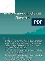 Prima femeie medic din România