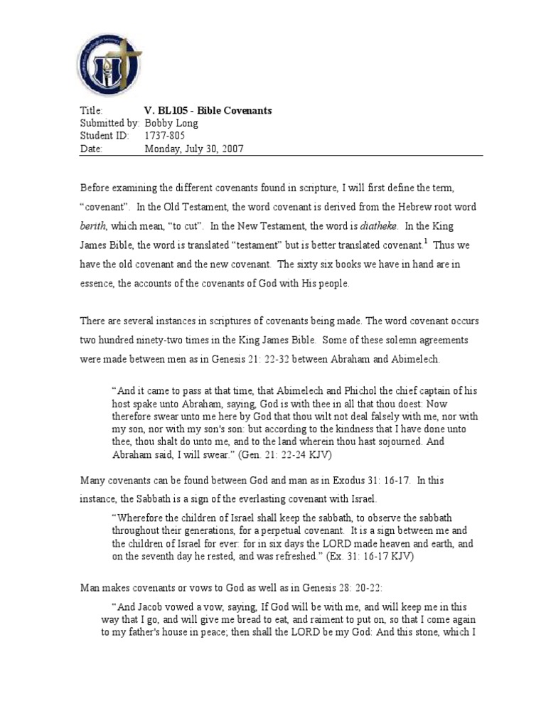 Covenant bible essay image