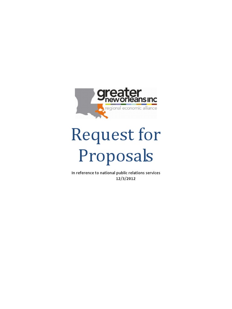 GNO, Inc. National PR Services RFP | PDF | Public Relations | Mass Media